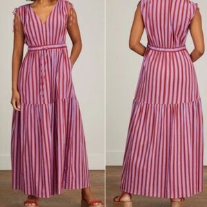 XiRENA Striped Maxi dress - Red and Purple